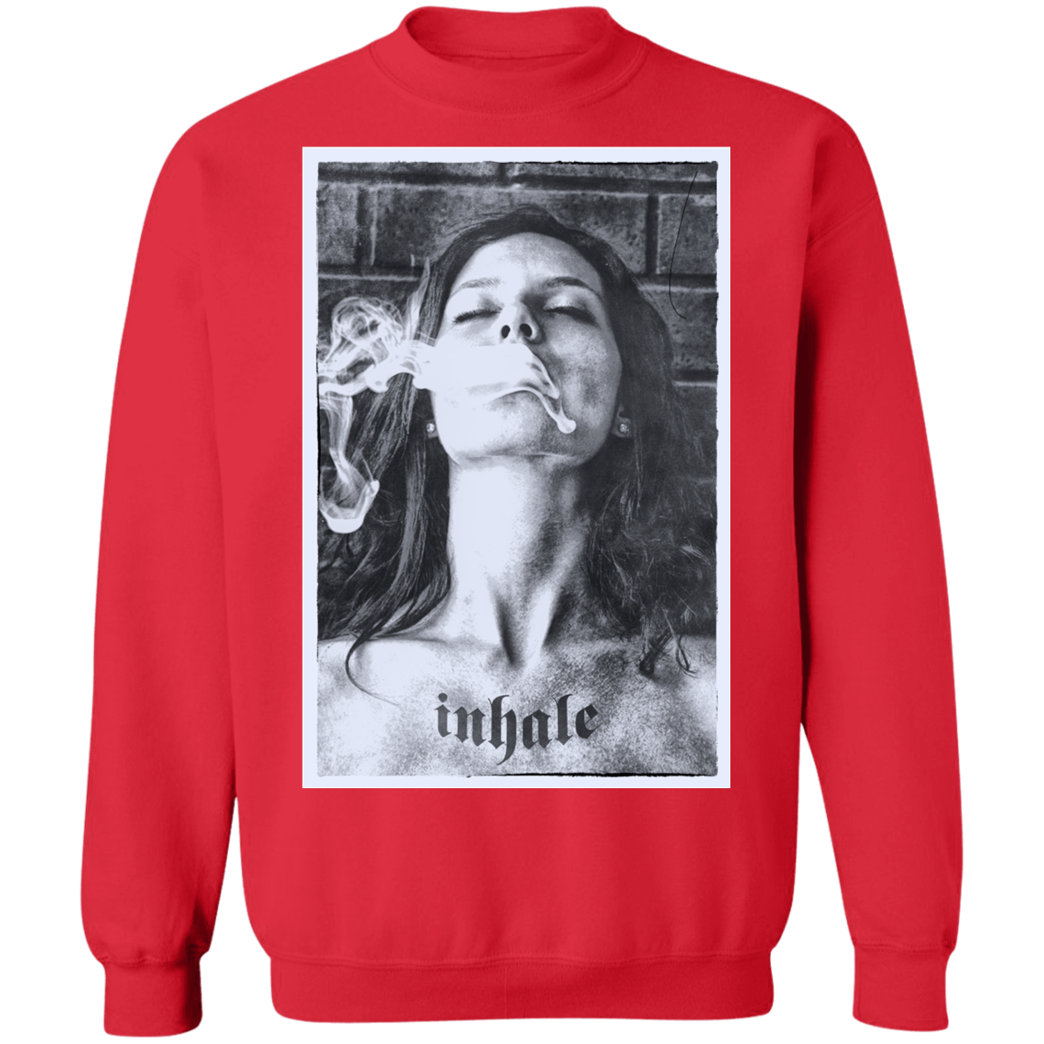 "INHALE" Crewneck Pullover Sweatshirt  8 oz.