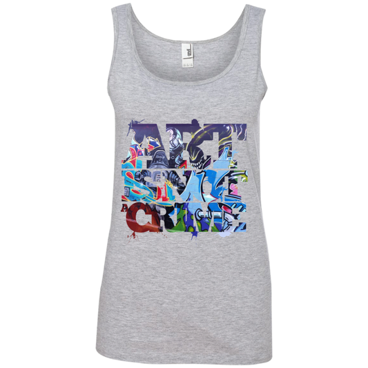 "NOT A CRIME" Ladies' 100% Ringspun Cotton Tank Top