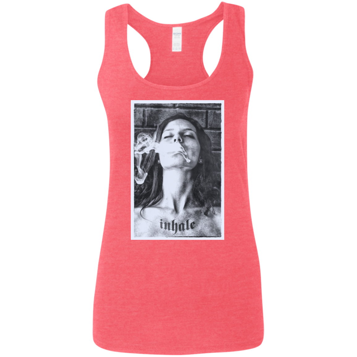 "INHALE" Ladies' Softstyle Racerback Tank