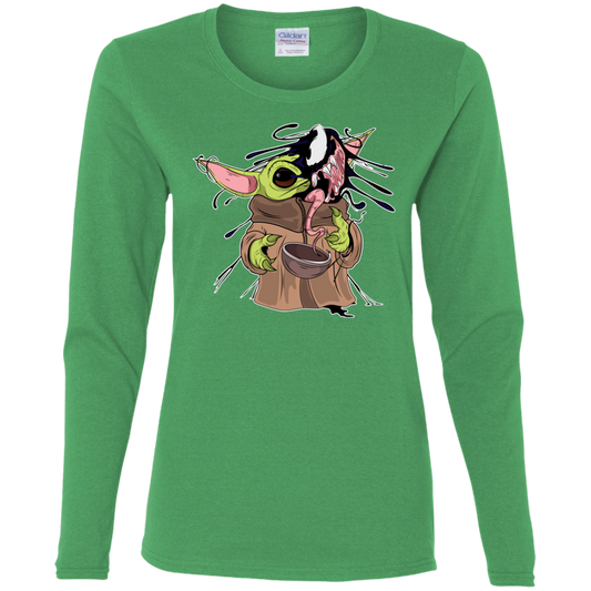 "BABY YODA VENOM" Ladies' Cotton LS T-Shirt