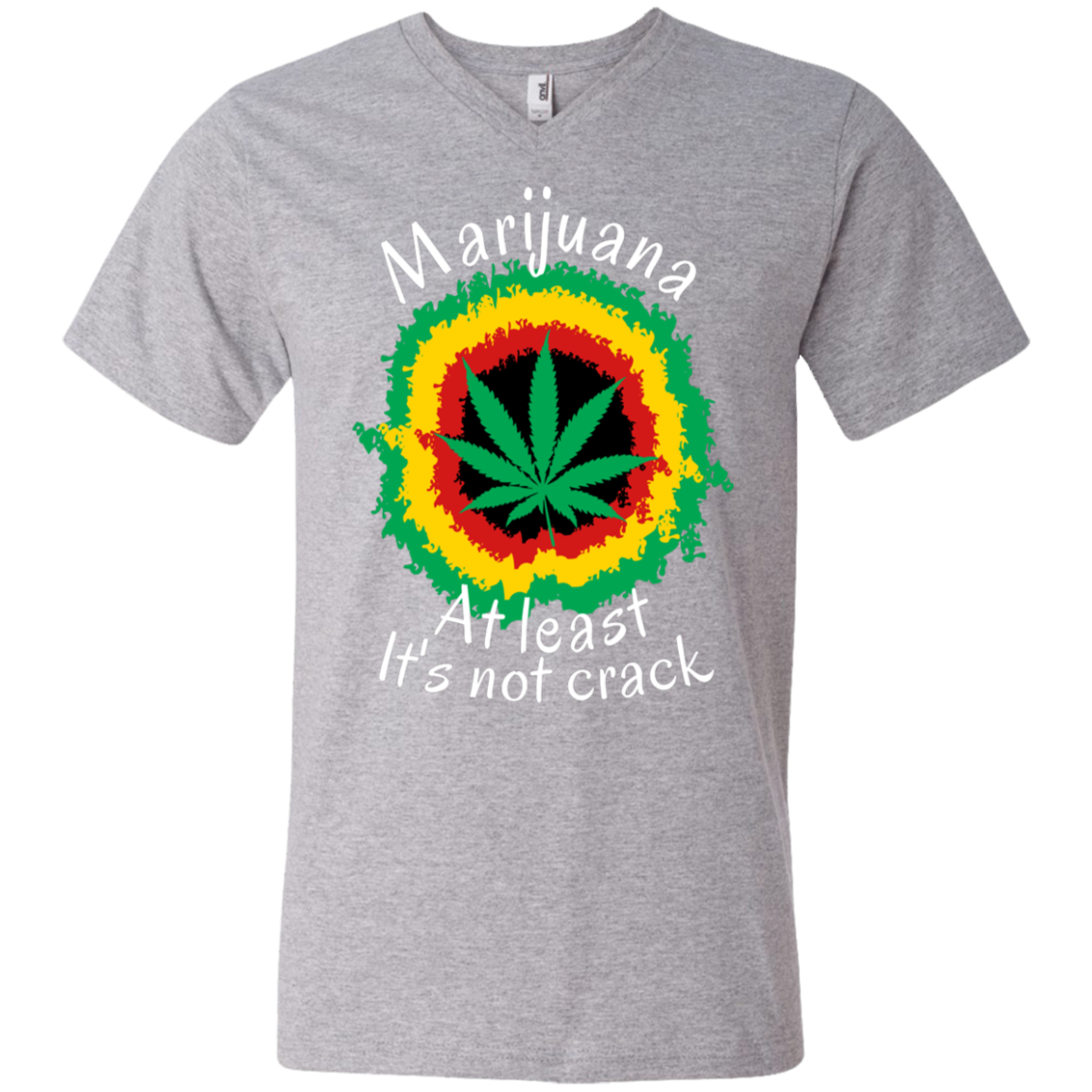 "AT LEAST ITS NOT CRACK" Men's Printed V-Neck T-Shirt