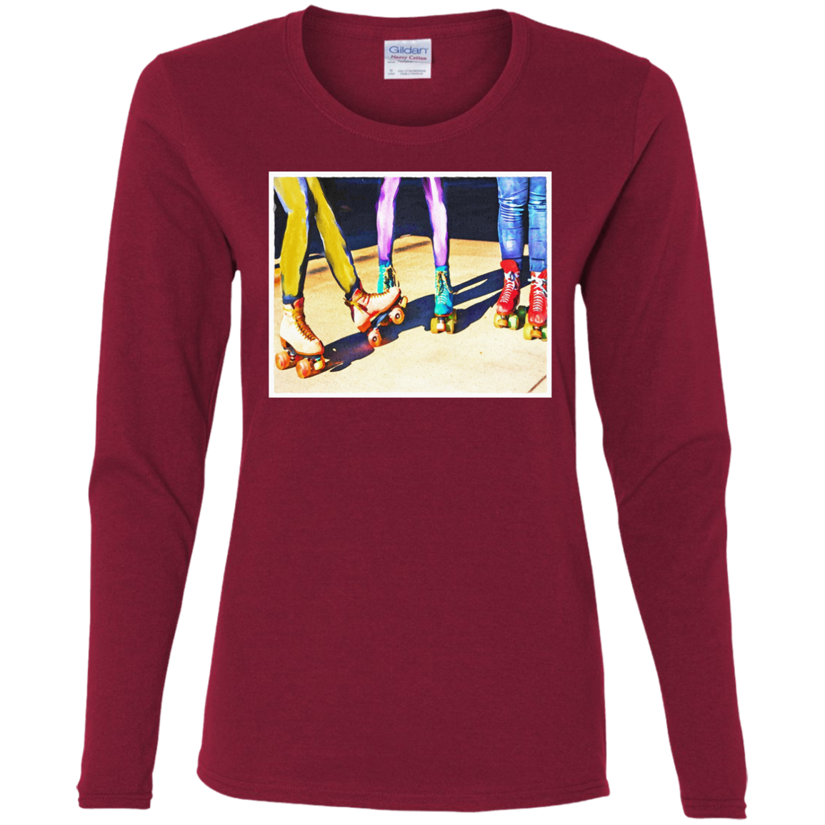 "ROLLER BOOGIE" Ladies' Cotton LS T-Shirt