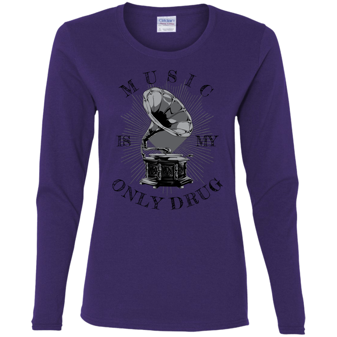 "MUSIC" Ladies' Cotton LS T-Shirt