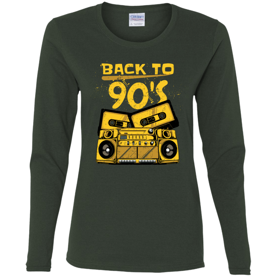 "BACK TO 90'S" Ladies' Cotton LS T-Shirt