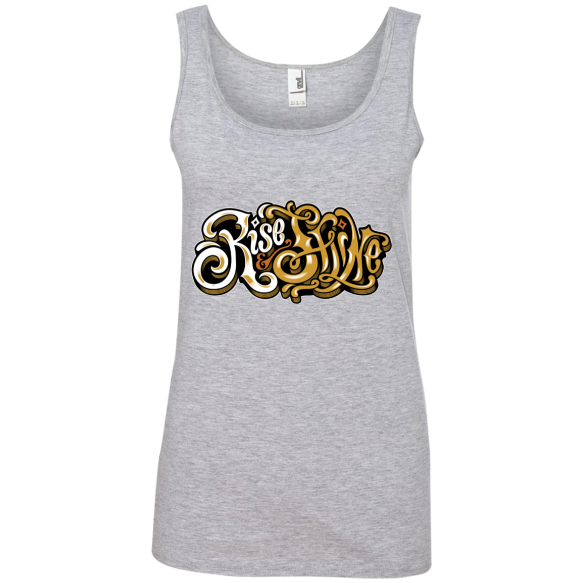 "RISE AND SHINE" Ladies' 100% Ringspun Cotton Tank Top