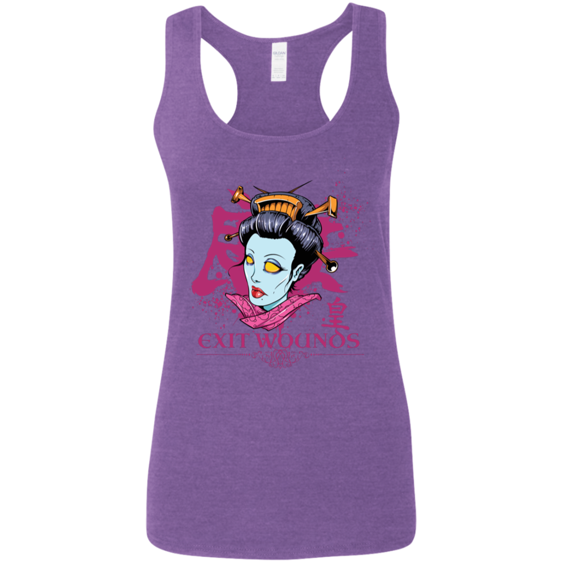 "EXIT WOUNDS" Ladies' Softstyle Racerback Tank