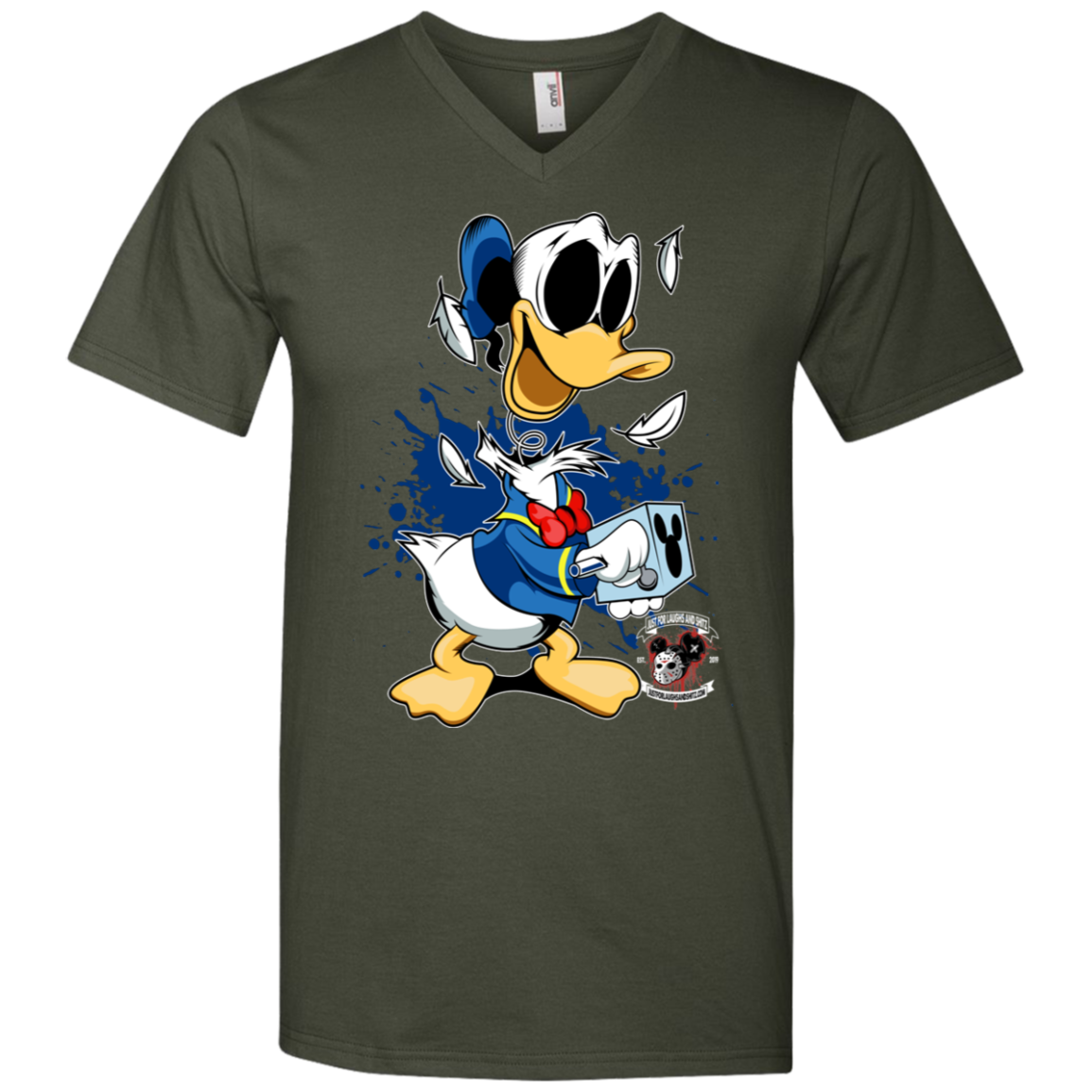 "DONALD IN A BOX" Men's Printed V-Neck T-Shirt