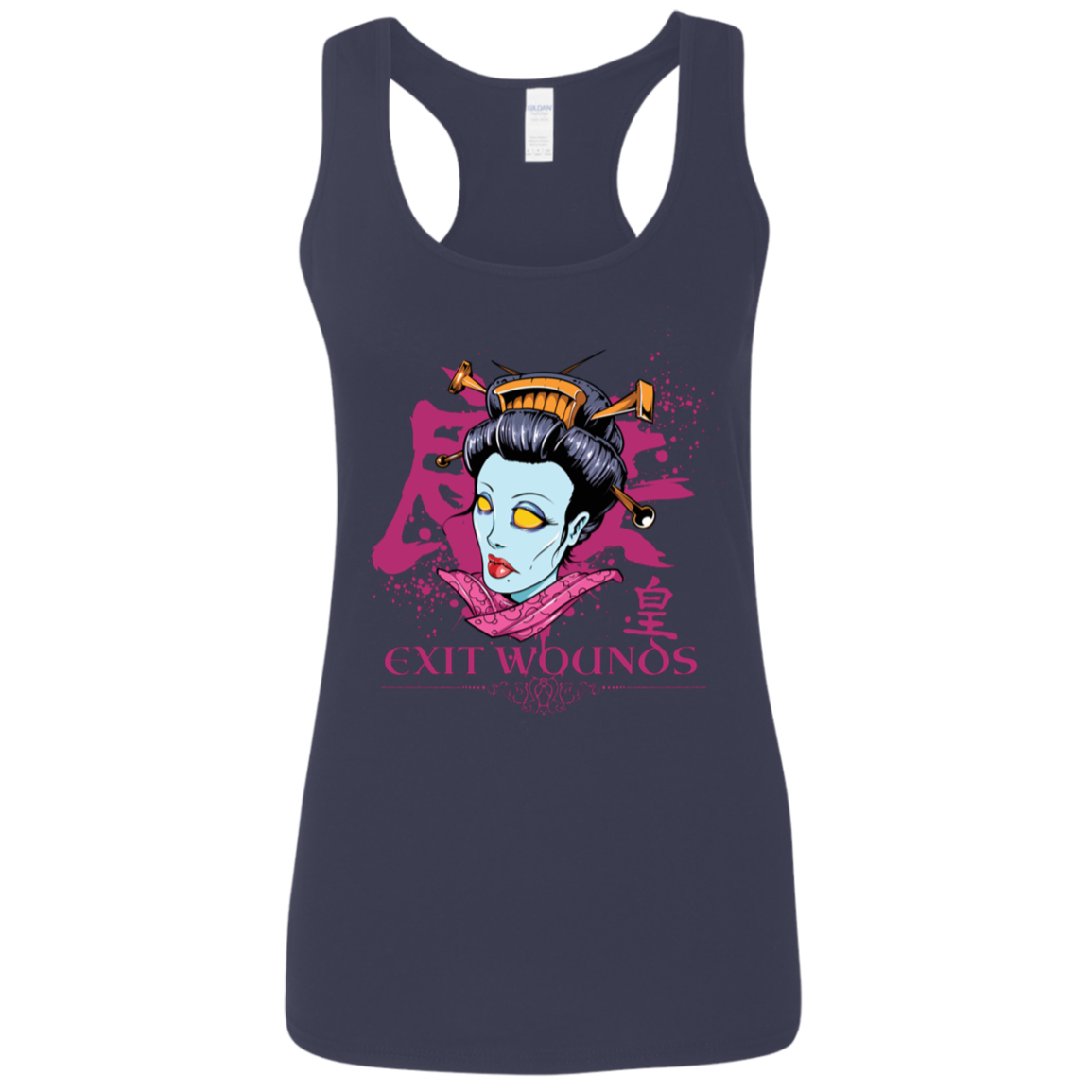 "EXIT WOUNDS" Ladies' Softstyle Racerback Tank