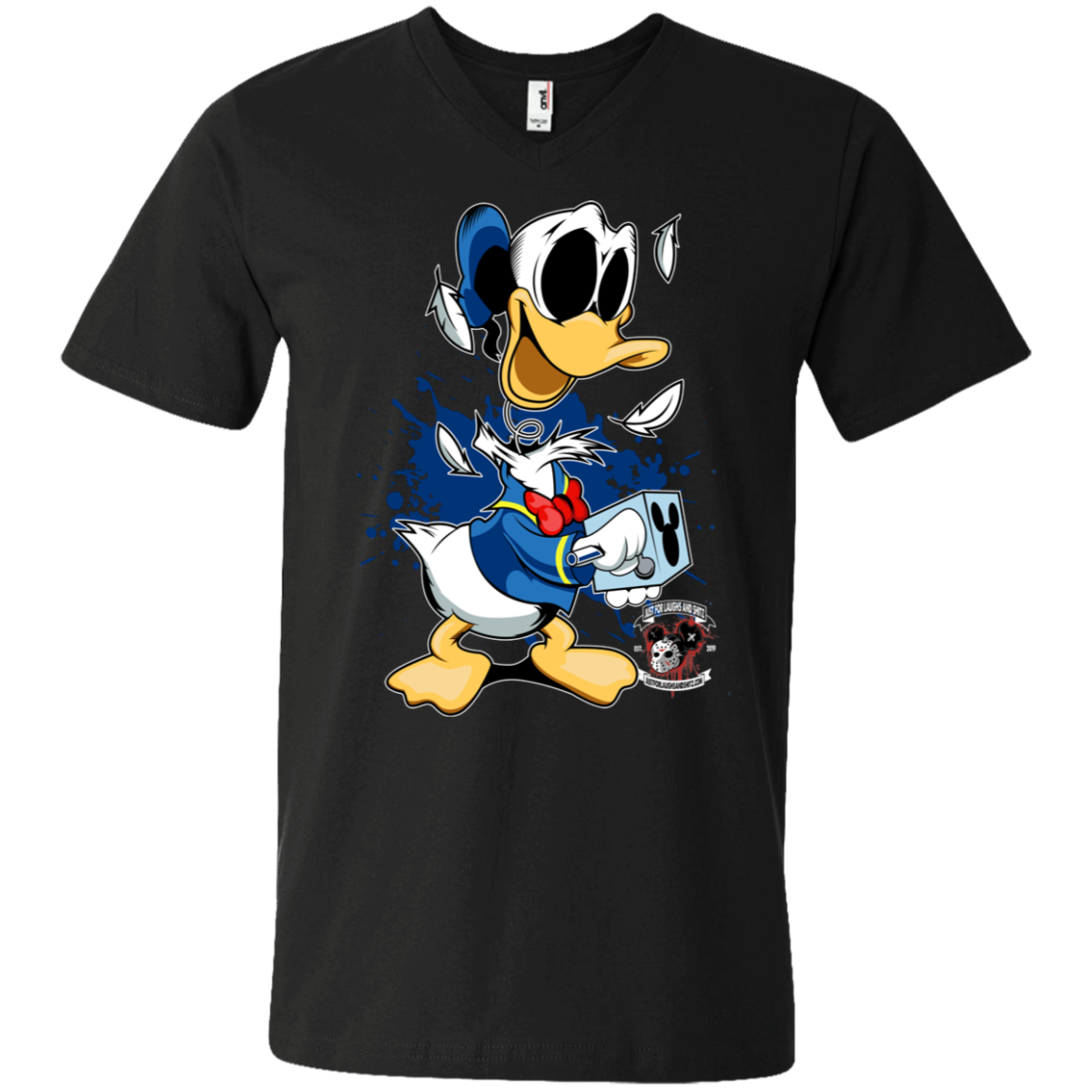 "DONALD IN A BOX" Men's Printed V-Neck T-Shirt