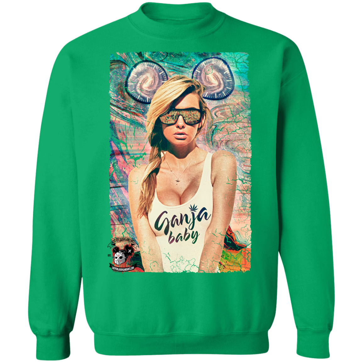 "GANJA BABY" Crewneck Pullover Sweatshirt  8 oz.