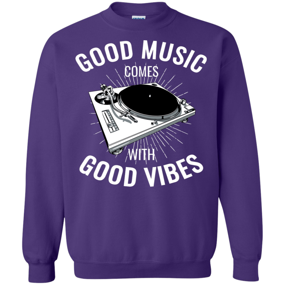 "GOOD VIBES" Crewneck Pullover Sweatshirt  8 oz.