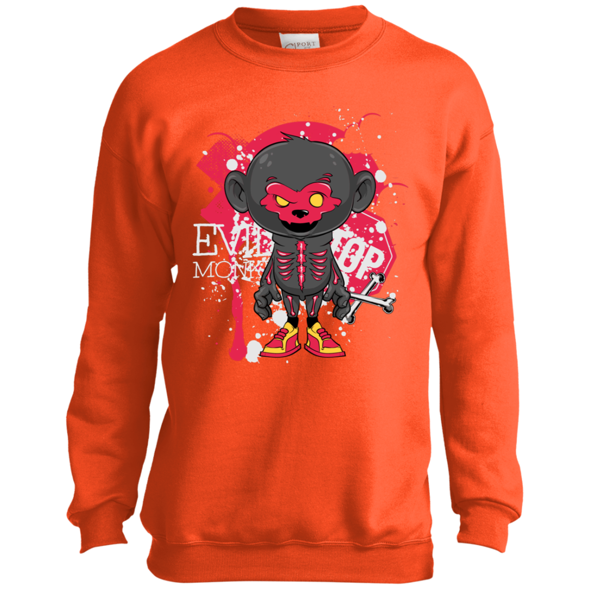 "EVIL MONKEY' Youth Crewneck Sweatshirt