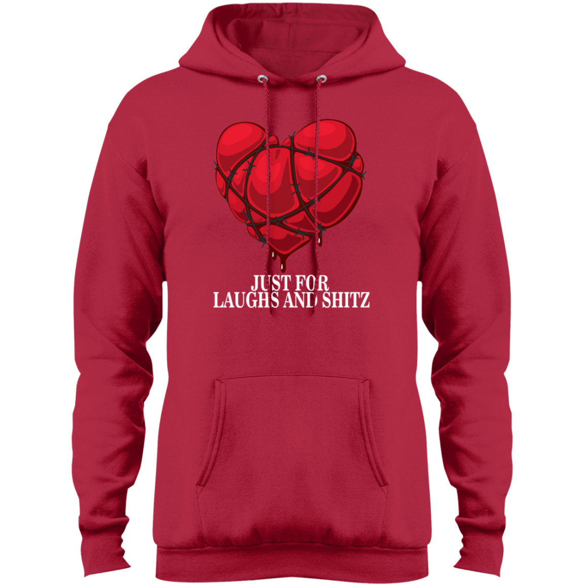 "MY BLOODY HEART" Men's Core Fleece Pullover Hoodie in white print