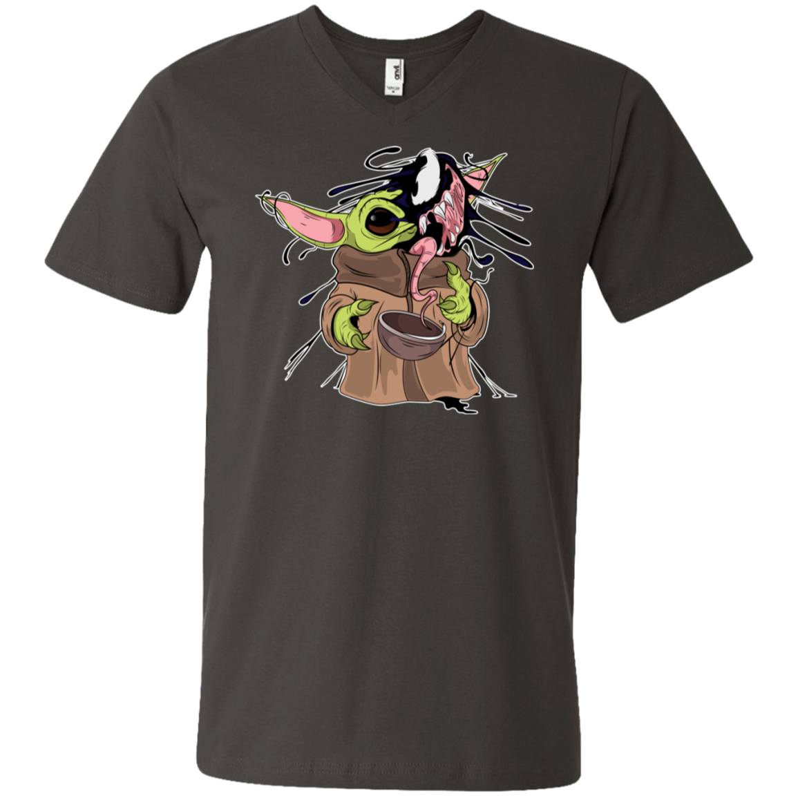 "BABY YODA VENOM" Men's Printed V-Neck T-Shirt