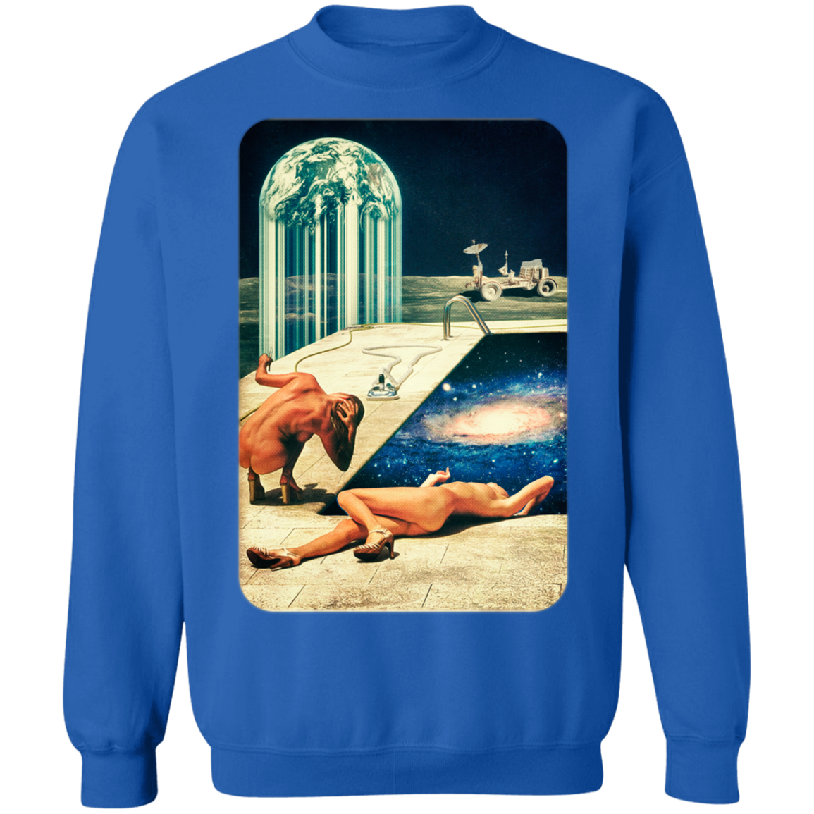 "MOON POOL" Crewneck Pullover Sweatshirt  8 oz.