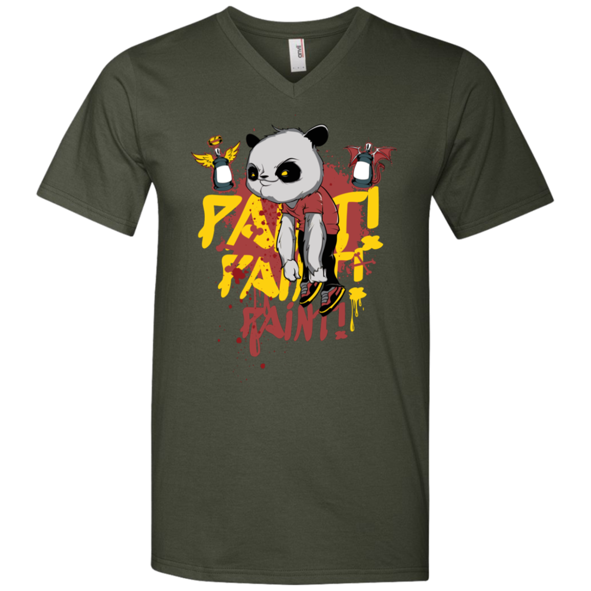 "PAINT PAINT PAINT" Men's Printed V-Neck T-Shirt