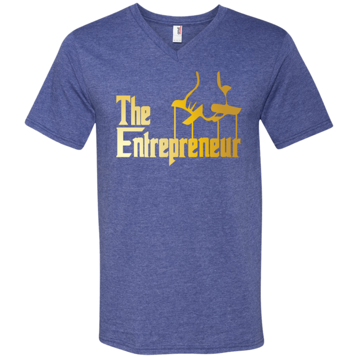 "HANDS OF AN ENTREPRENEUR" Printed V-Neck T-Shirt