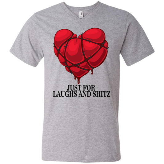 "MY BLOODY HEART" In Black Print Men's Printed V-Neck T-Shirt