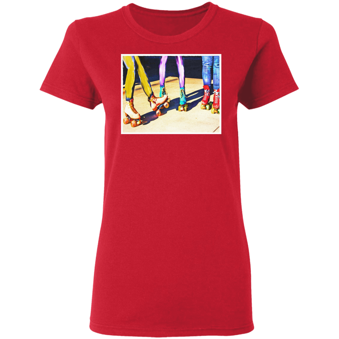 "ROLLER BOOGIE" Ladies' 5.3 oz. T-Shirt