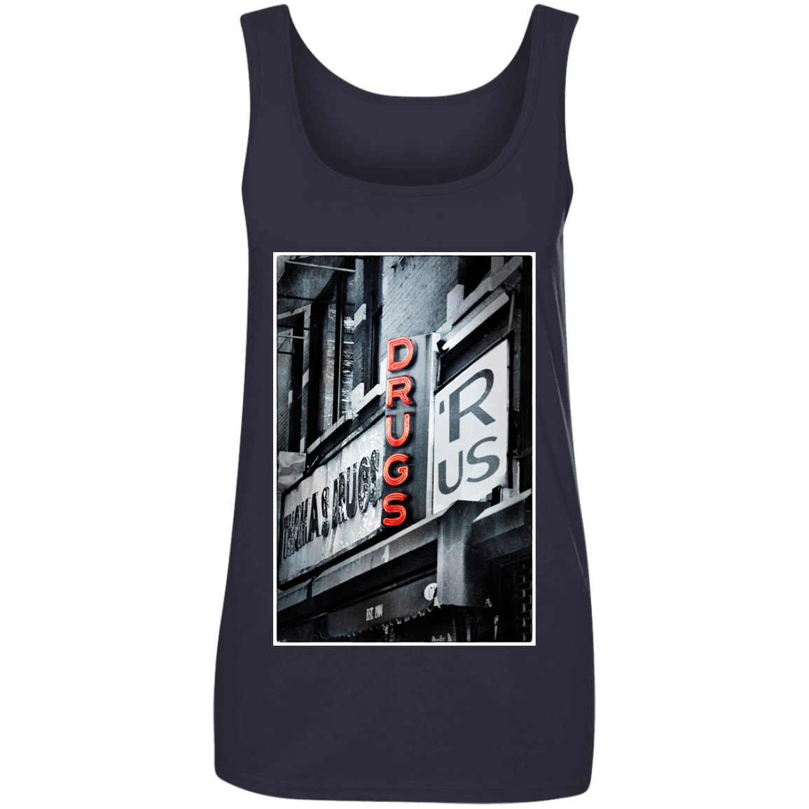 "DRUGS R US" Ladies' 100% Ringspun Cotton Tank Top