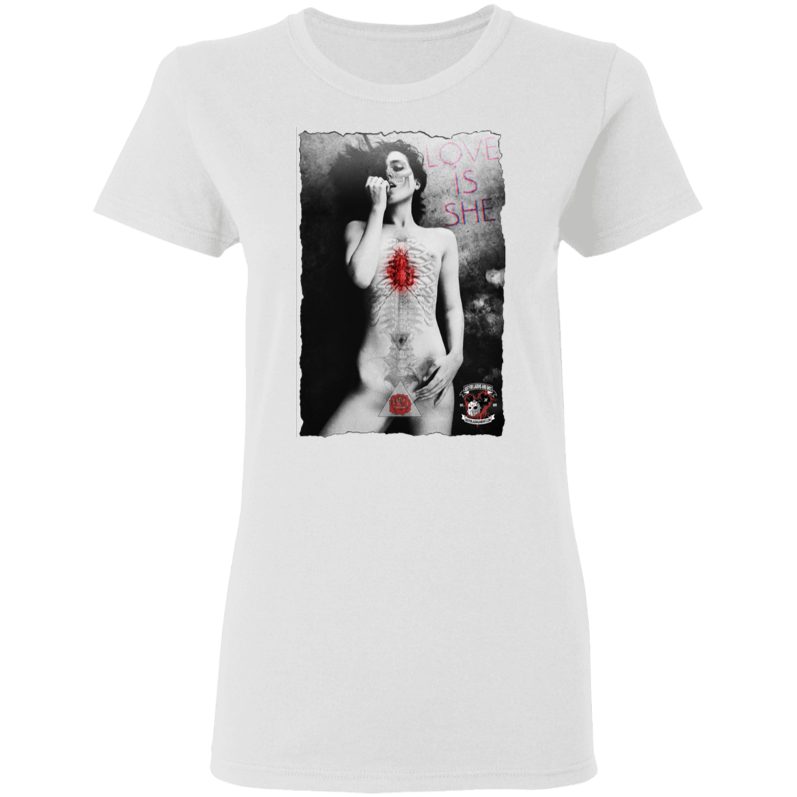 "LOVE IS SHE" Ladies' 5.3 oz. T-Shirt