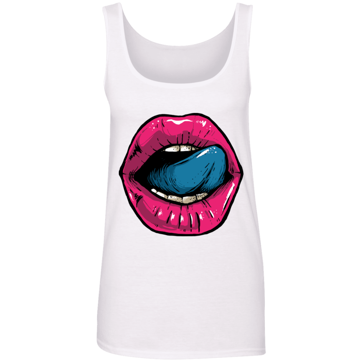 "HELLO LIPS" Ladies' 100% Ringspun Cotton Tank Top