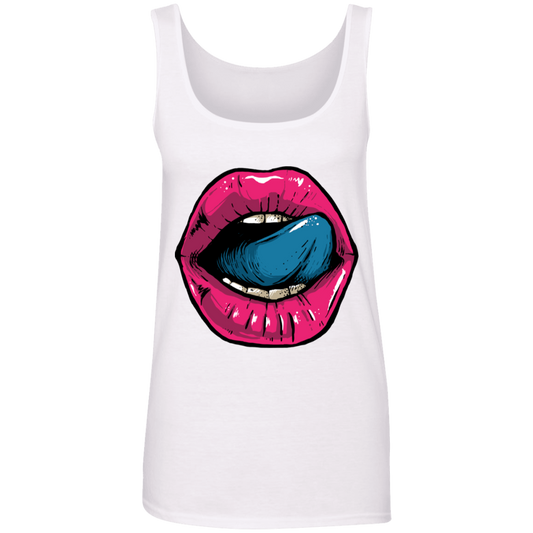 "HELLO LIPS" Ladies' 100% Ringspun Cotton Tank Top