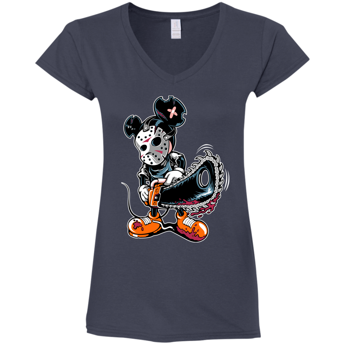 "MICKY PSYCHO" Ladies' Fitted Softstyle 4.5 oz V-Neck T-Shirt