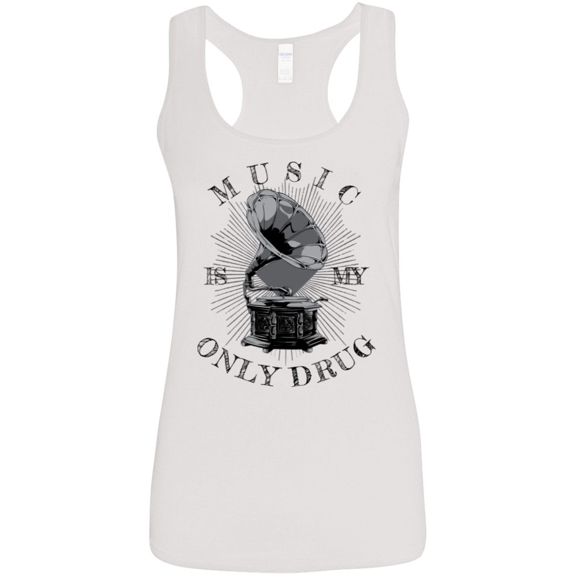 "MUSIC" Ladies' Softstyle Racerback Tank