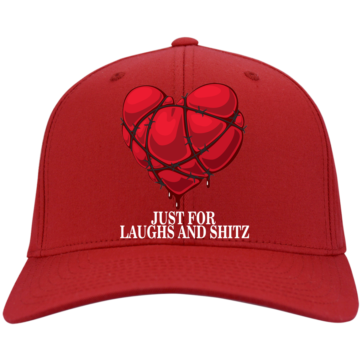 "MY BLOODY HEART" in white print Twill Cap