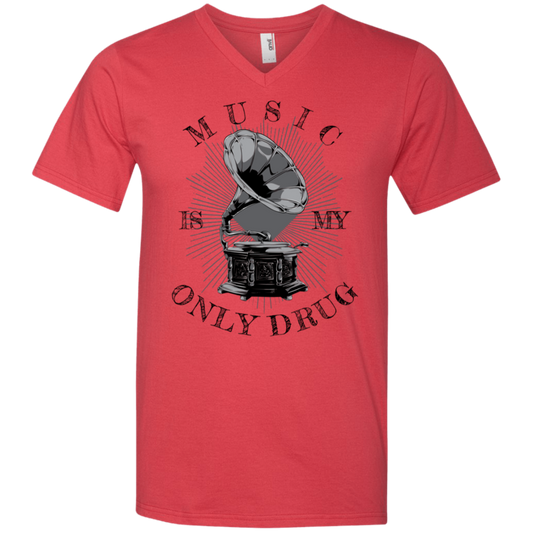 "MUSIC" Men's Printed V-Neck T-Shirt