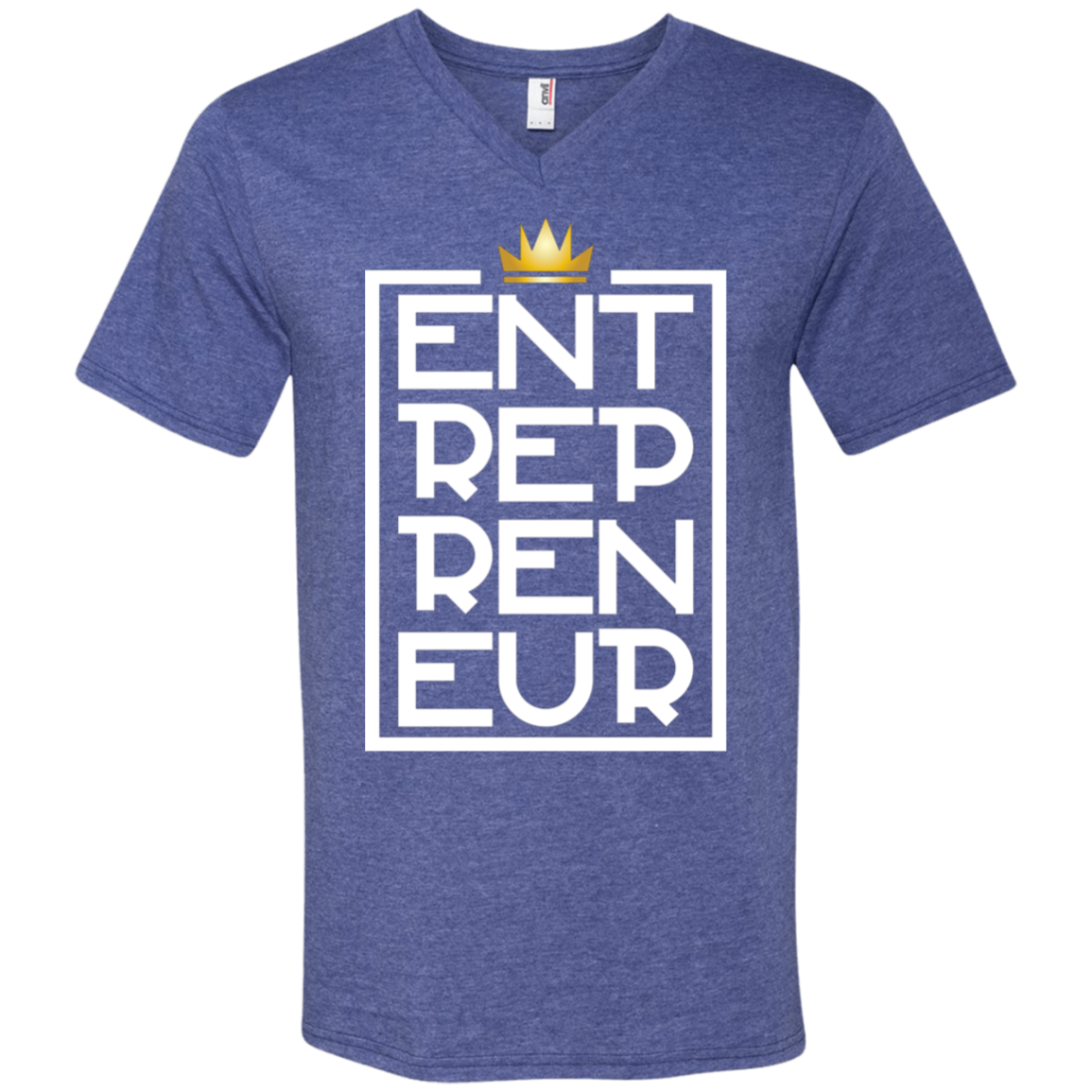 "KING ENTREPRENEUR" Men's Printed V-Neck T-Shirt