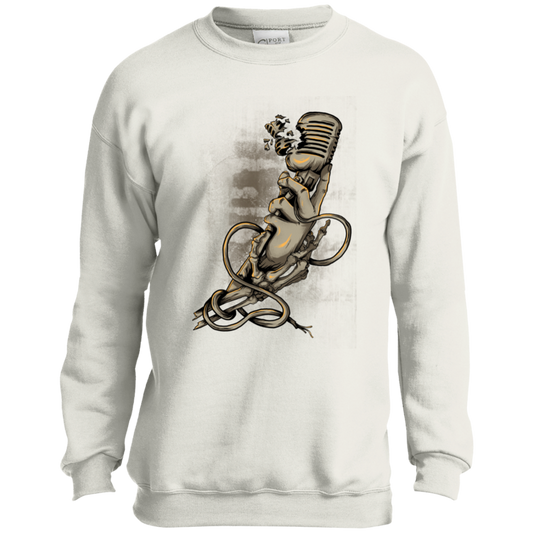 "MICROPHONE FIEND" Youth Crewneck Sweatshirt