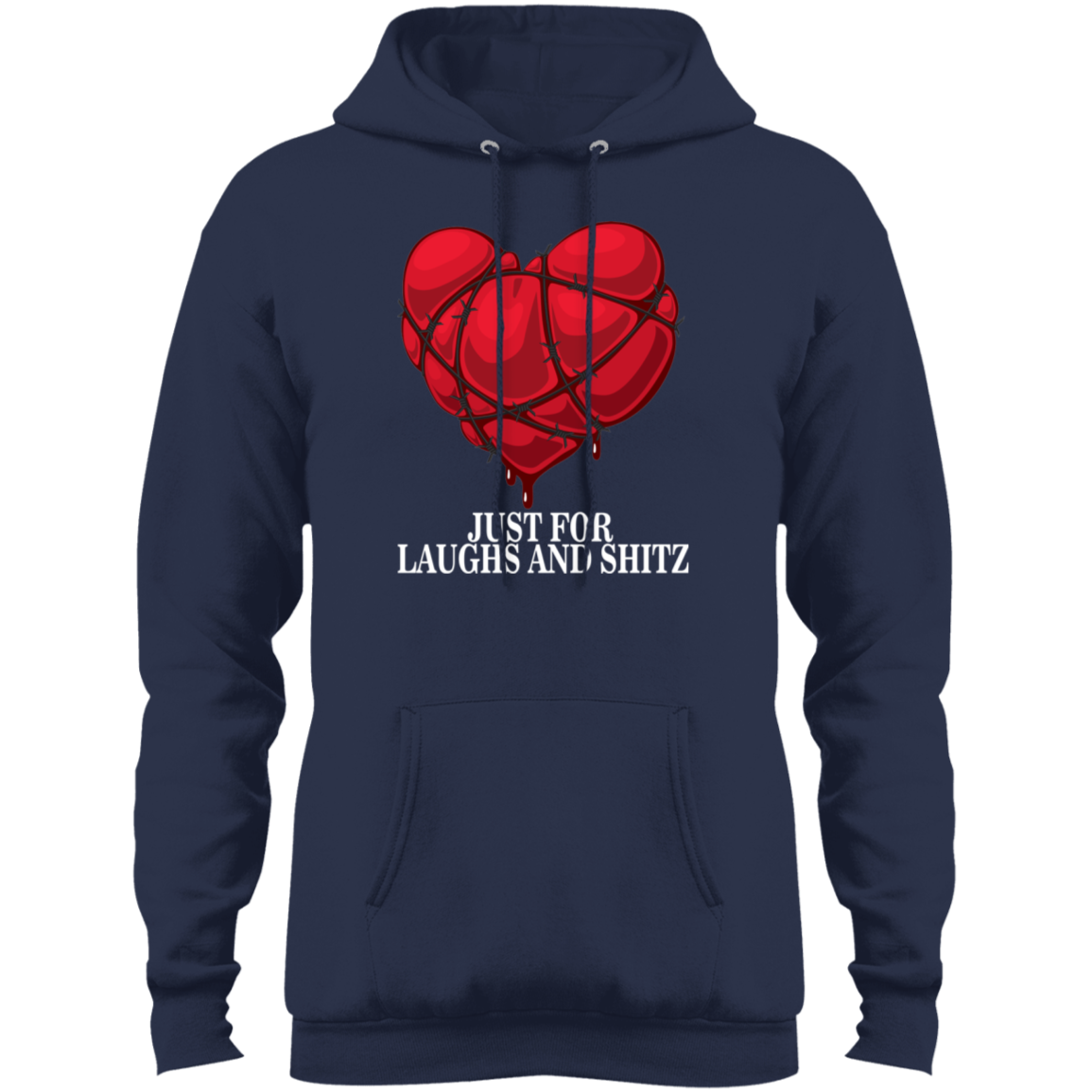 "MY BLOODY HEART" Men's Core Fleece Pullover Hoodie in white print