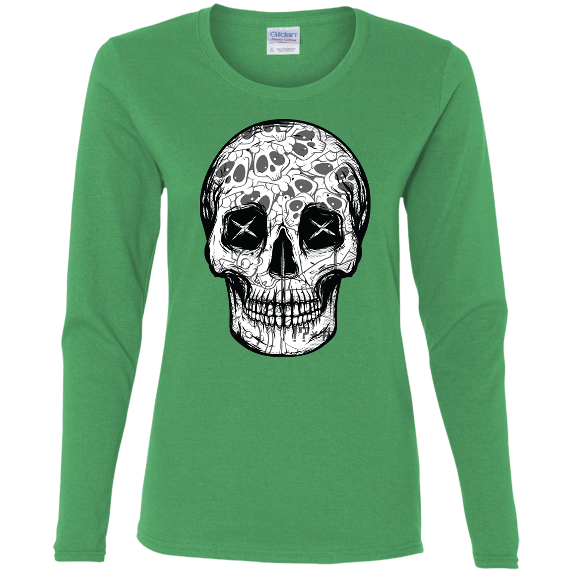 "SKULL HEADS" Ladies' Cotton LS T-Shirt