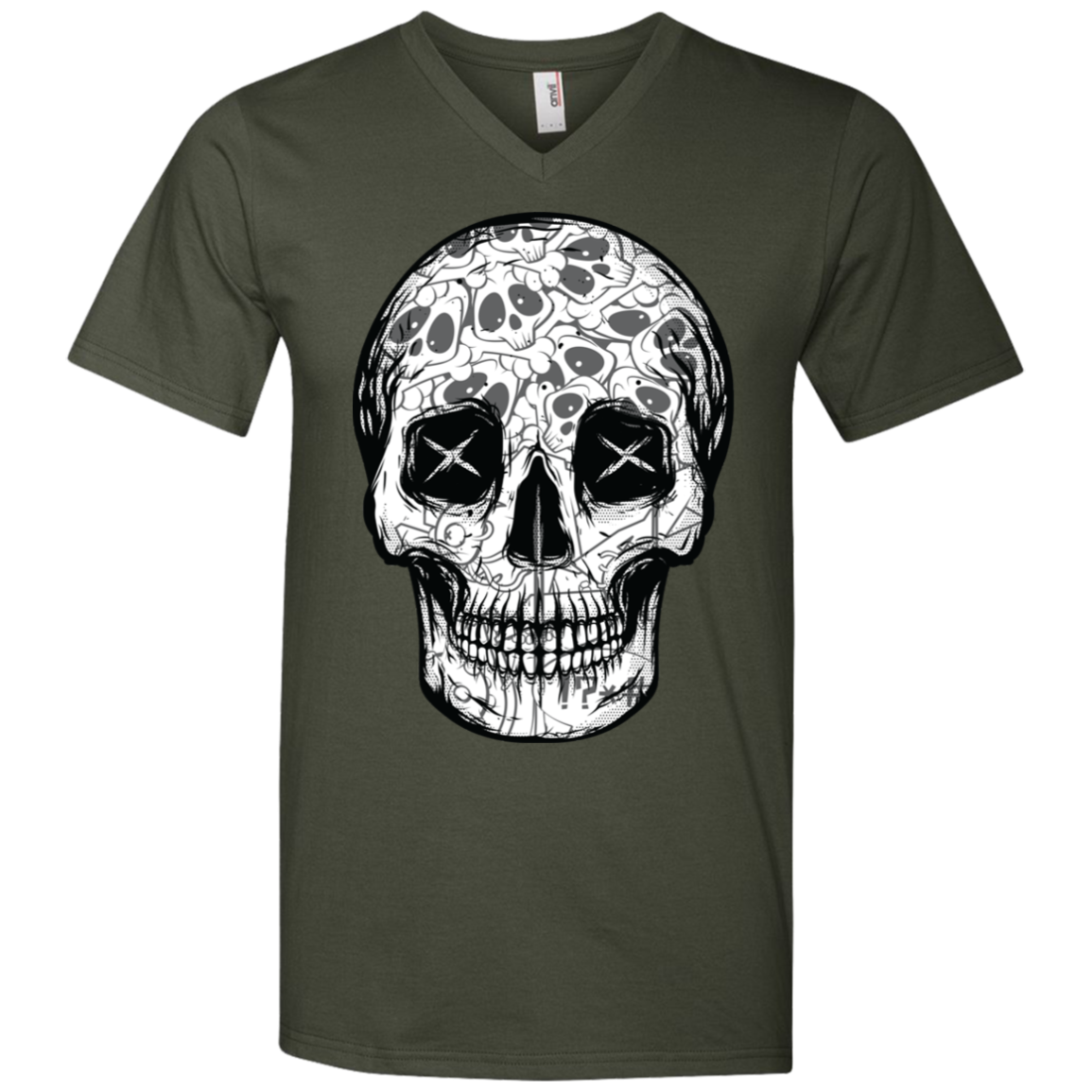 "SKULL HEADS" Men's Printed V-Neck T-Shirt