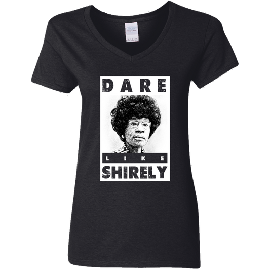 "LIKE SHIRELY" Ladies' 5.3 oz. V-Neck T-Shirt