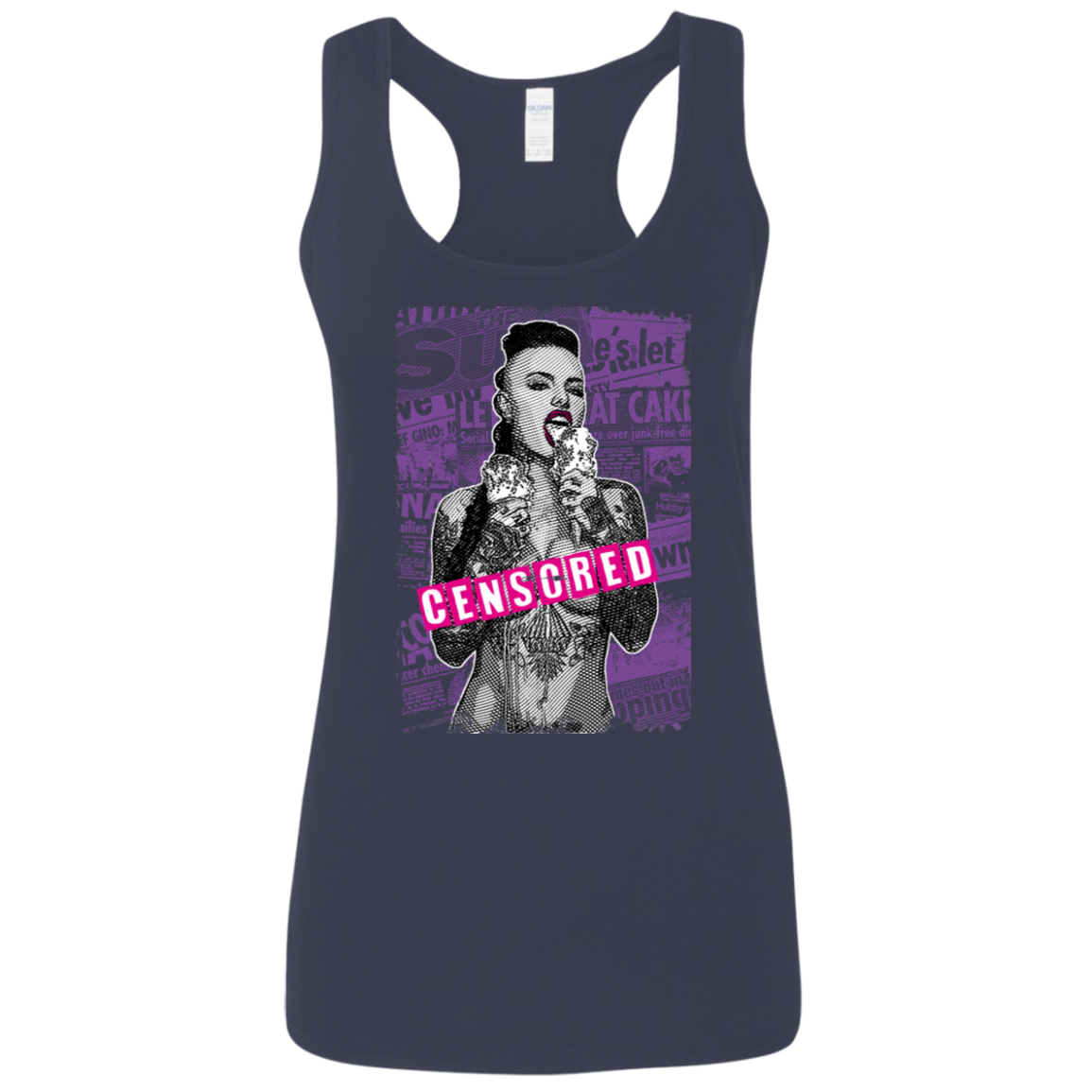 "CENSORED" Ladies' Softstyle Racerback Tank