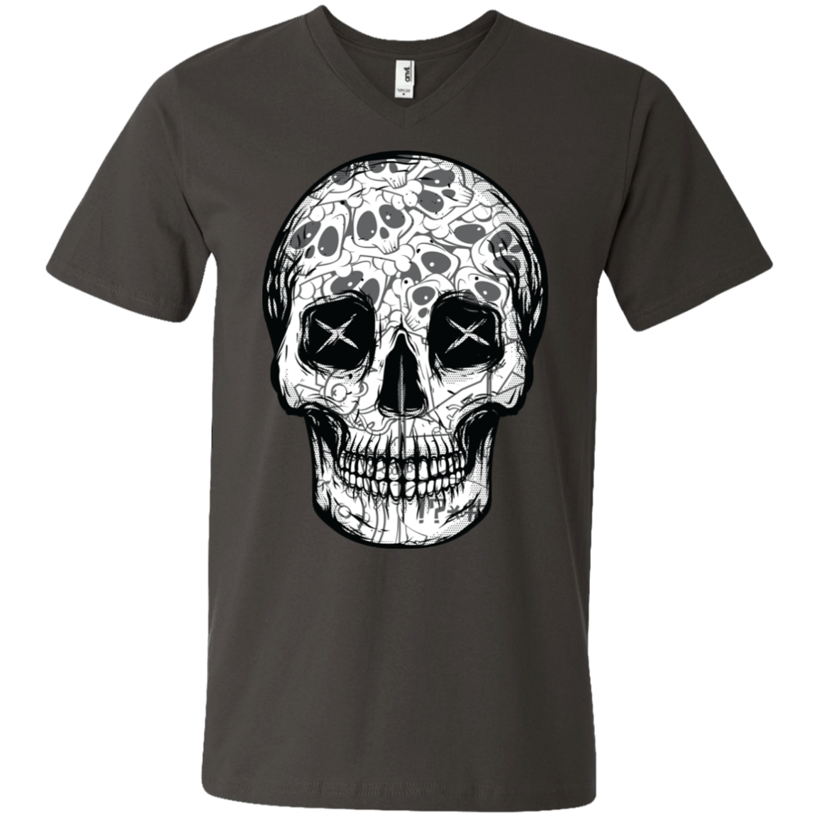 "SKULL HEADS" Men's Printed V-Neck T-Shirt