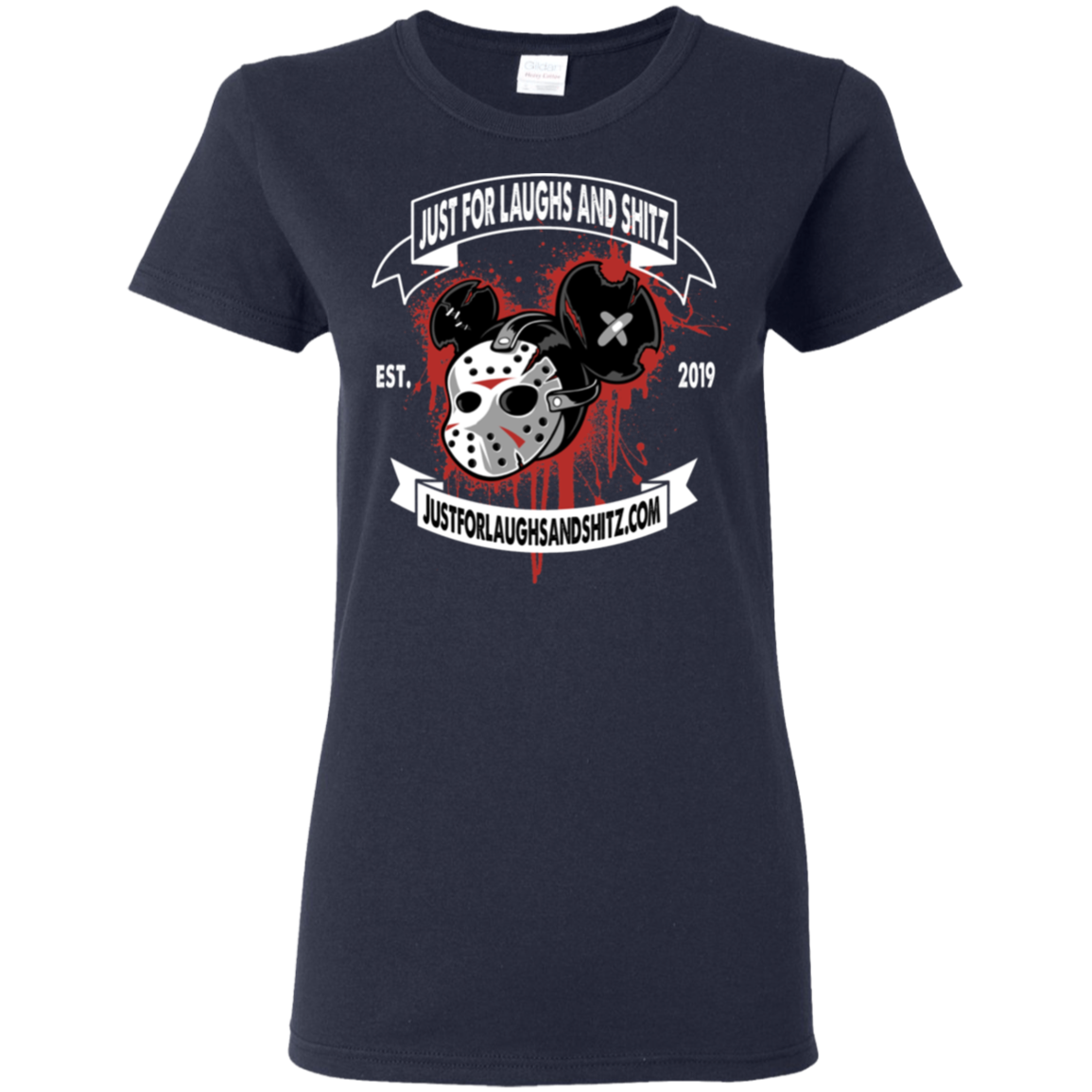 "MICKEY MASK" with white banner Ladies' 5.3 oz. T-Shirt