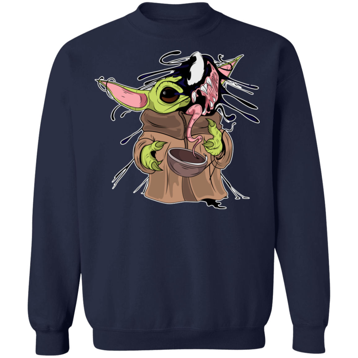 "BABY YODA VENOM" Crewneck Pullover Sweatshirt  8 oz.