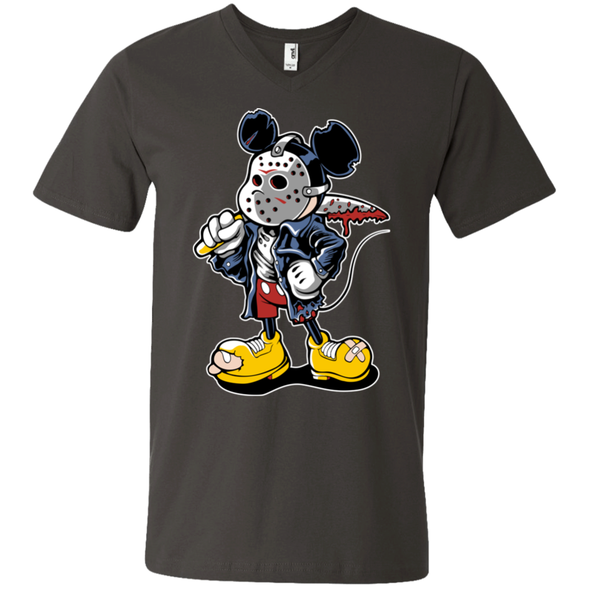 "MANIAC MICKY" Men's Printed V-Neck T-Shirt