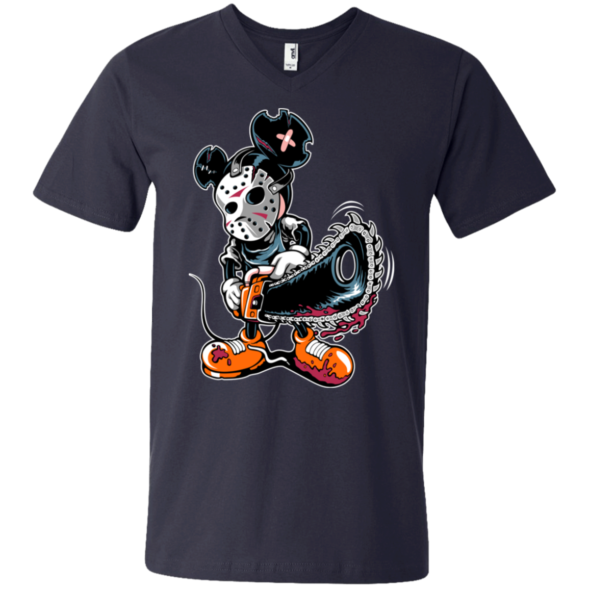 "MICKY PSYCHO" Men's Printed V-Neck T-Shirt