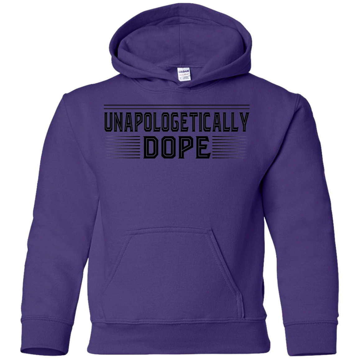 "UNAPOLOGETICALL DOPE" Youth Pullover Hoodie in black print