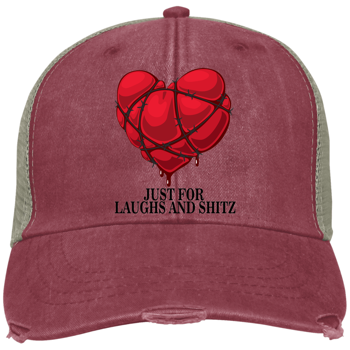 "MY BLOODY HEART" in black print Ollie Cap