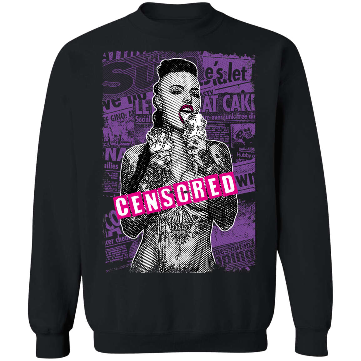 "CENSORED" Crewneck Pullover Sweatshirt  8 oz.