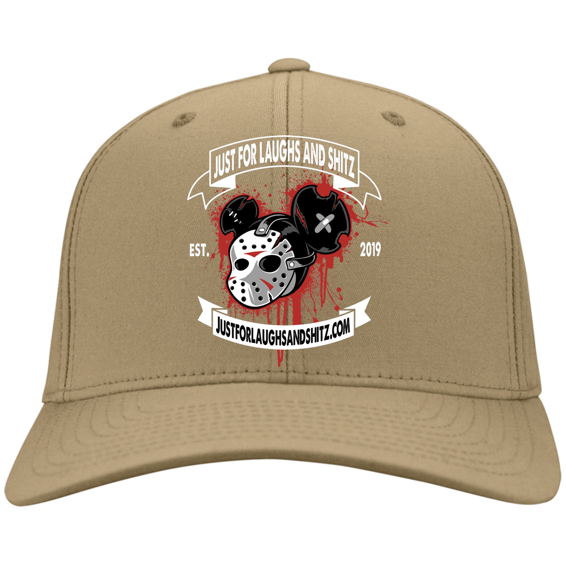 "MICKY MASK" with white banner Twill Cap