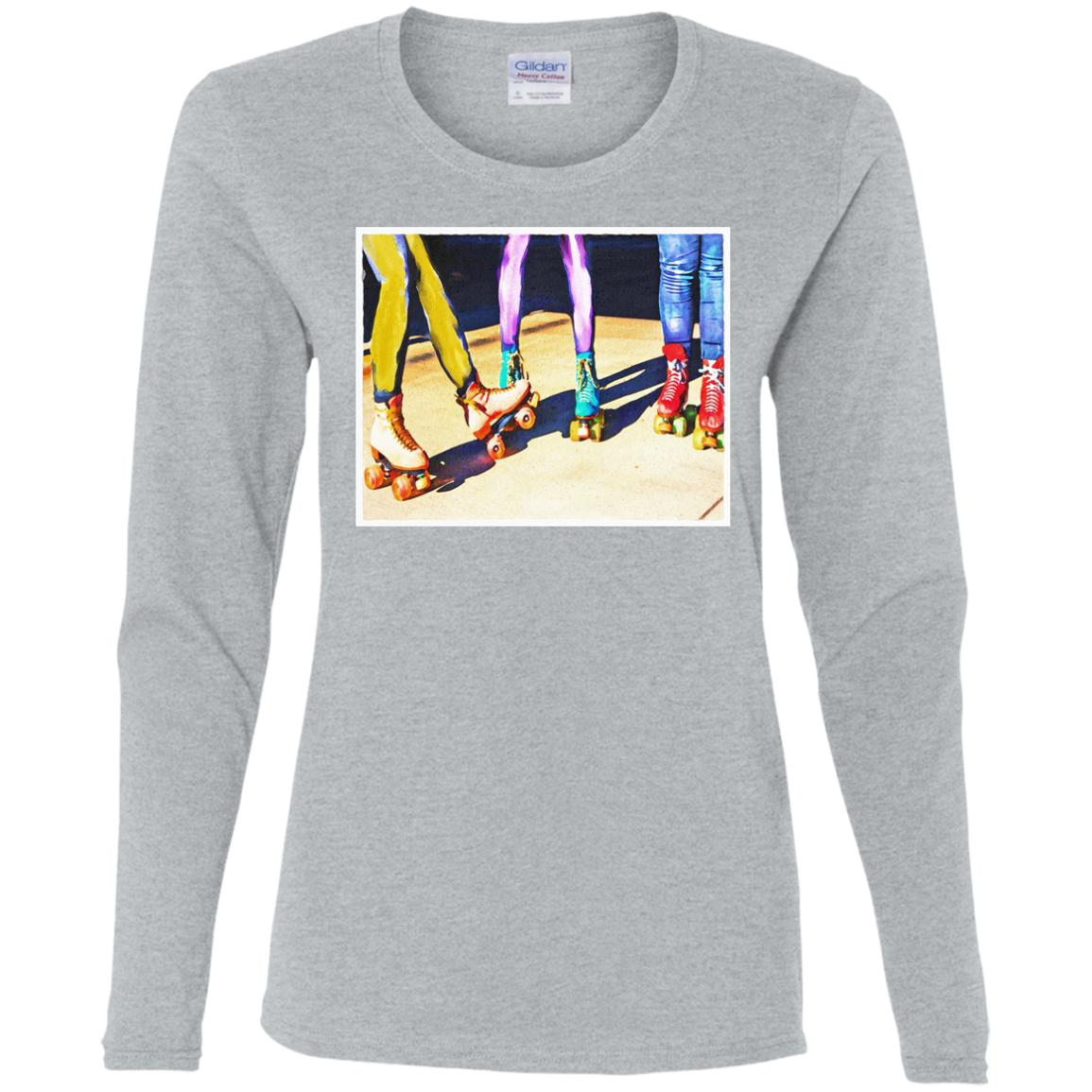 "ROLLER BOOGIE" Ladies' Cotton LS T-Shirt