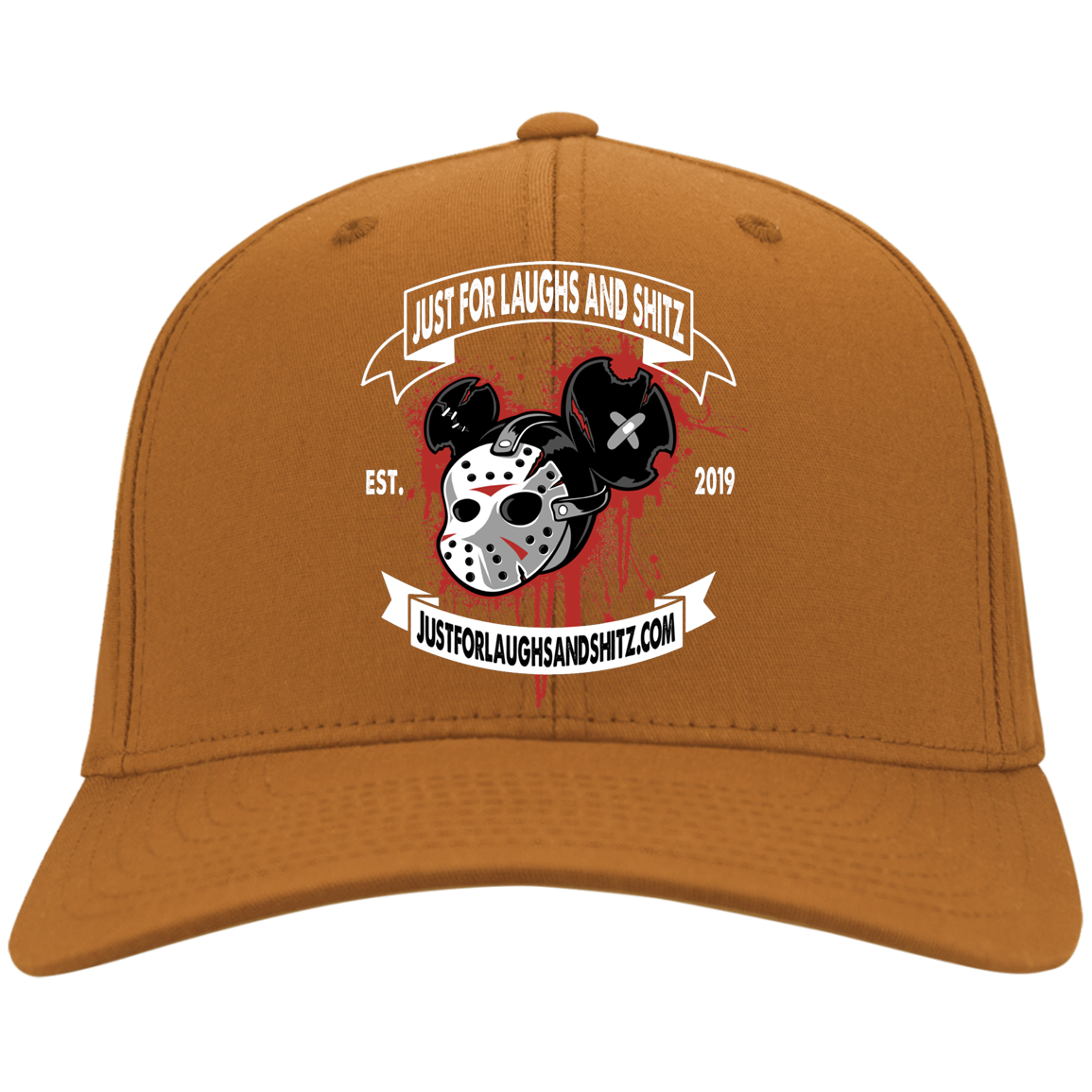 "MICKY MASK" with white banner Twill Cap