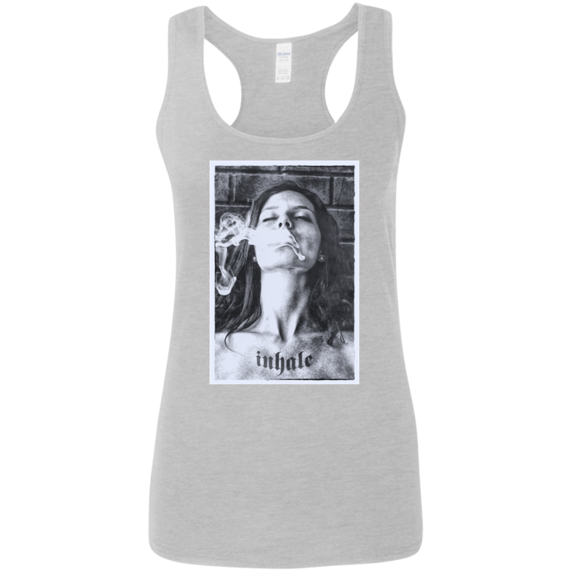 "INHALE" Ladies' Softstyle Racerback Tank